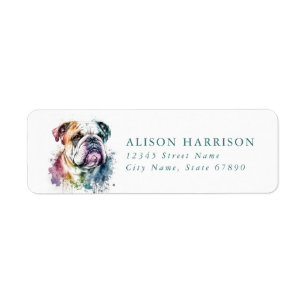 English Bulldog Return Address Labels