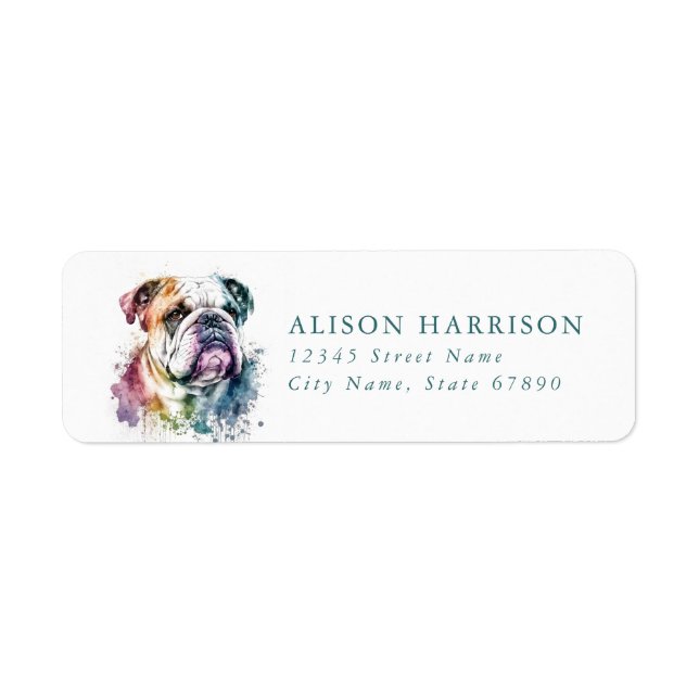 English Bulldog Return Address Labels (Front)