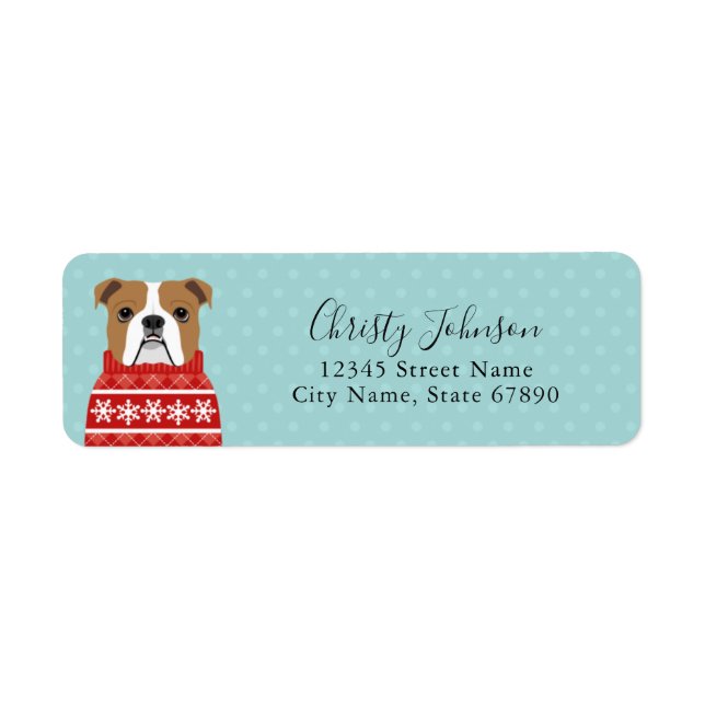 English Bulldog Return Address Labels (Front)