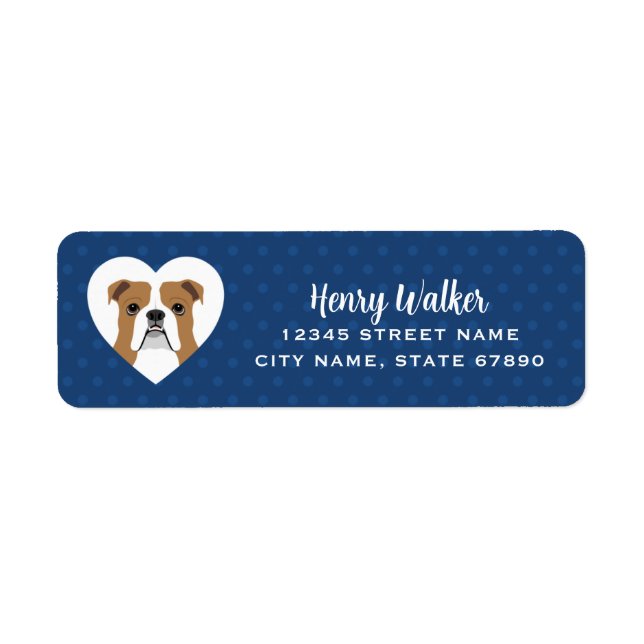 English Bulldog Return Address Labels (Front)