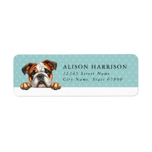 English Bulldog Return Address Labels