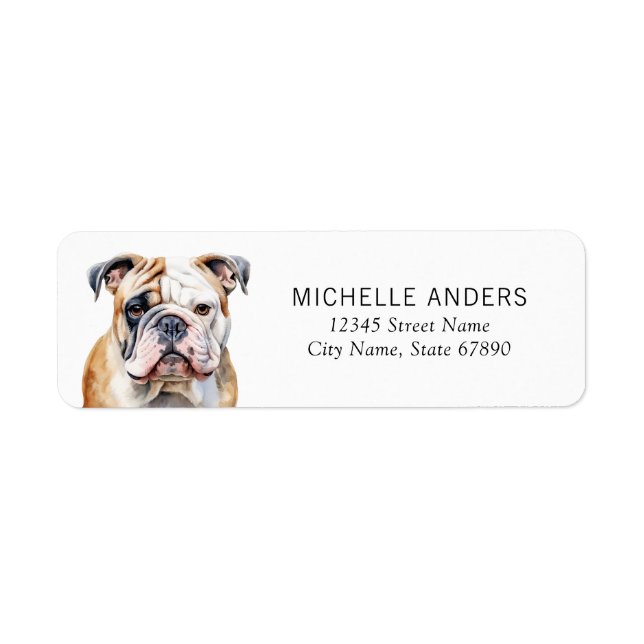 English Bulldog Return Address Labels (Front)