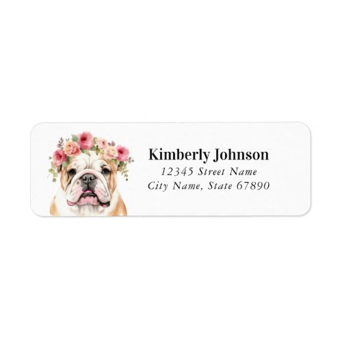 English Bulldog Return Address Labels