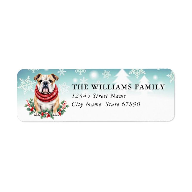 English Bulldog Return Address Labels (Front)