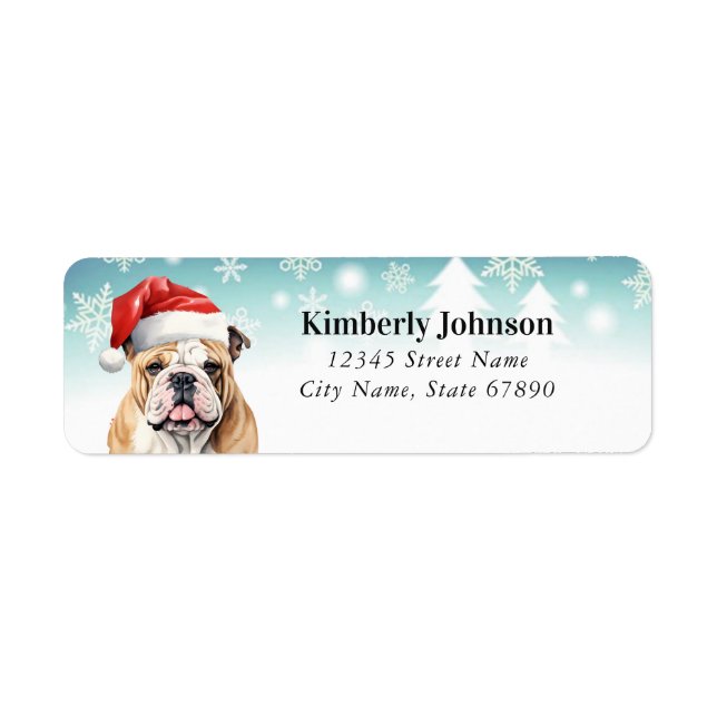 English Bulldog Return Address Labels (Front)
