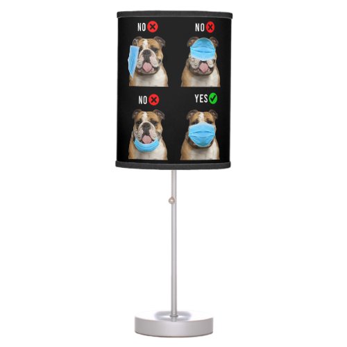 English Bulldog Right Wear Face Mask Tank Top Table Lamp