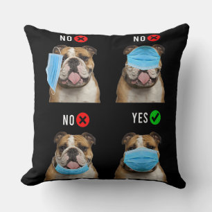 English Bulldog Right Wear Face Mask Tank Top Throw Pillow