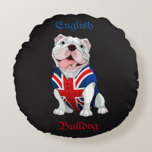 English Bulldog Round Pillow