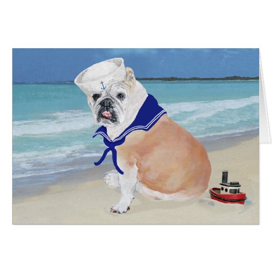 English Bulldog Sailor Cards (Front Horizontal)