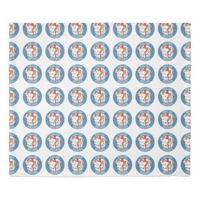English Bulldog Saint George's Cross Duvet Cover (Front)