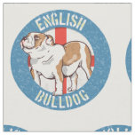 English Bulldog Saint George&#39;s Cross Fabric