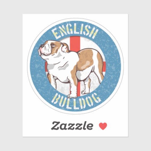 English Bulldog Saint Georges Cross Sticker