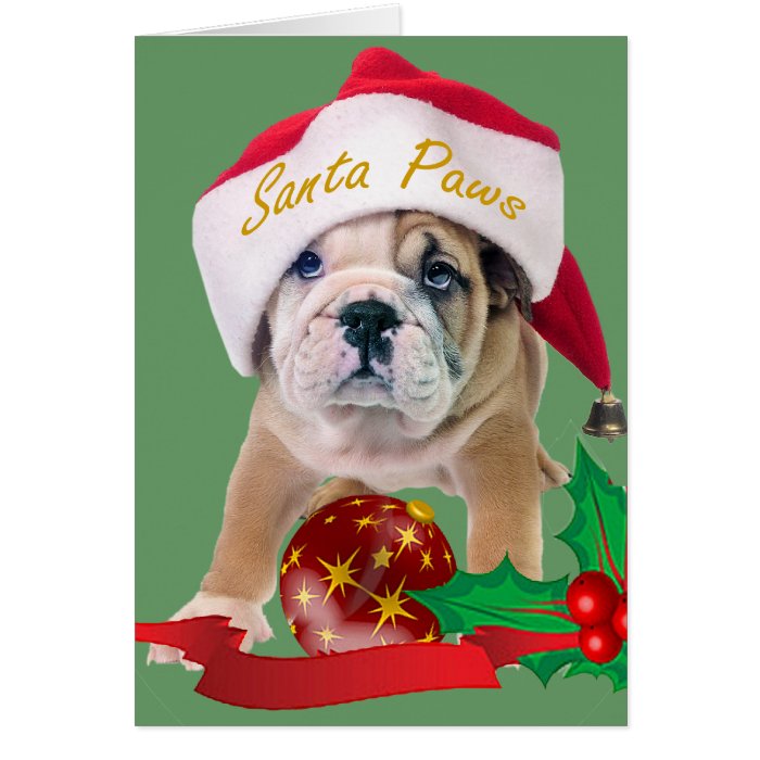 English Bulldog Santa Paws Cards