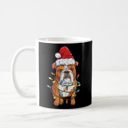 English Bulldog Santa Tree Lights Coffee Mug