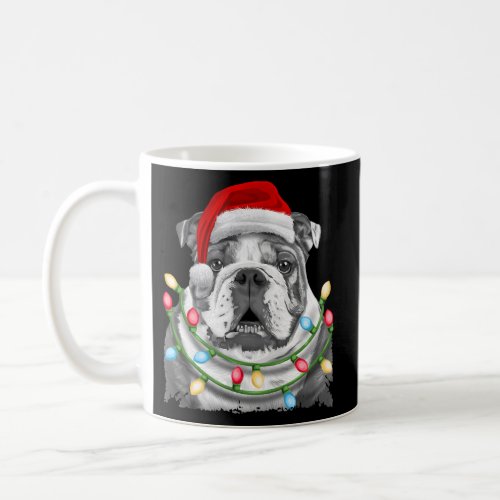 English Bulldog Santa Tree Lights Dog Coffee Mug