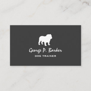 English Bulldog Silhouette Business Card