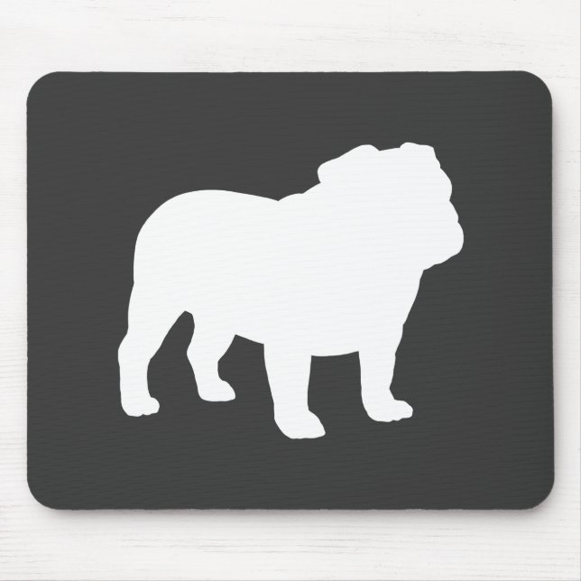 English Bulldog Silhouette | Cool Dog Lover's Mouse Pad (Front)