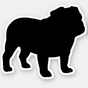 English Bulldog Silhouette Cool Dog Vinyl Sticker by jennsdoodleworld at Zazzle