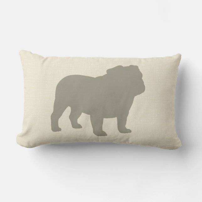 English Bulldog Silhouette Decorative Dog Lover's Lumbar Pillow (Front)