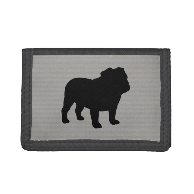 English Bulldog Silhouette Tri-fold Wallet (Front)