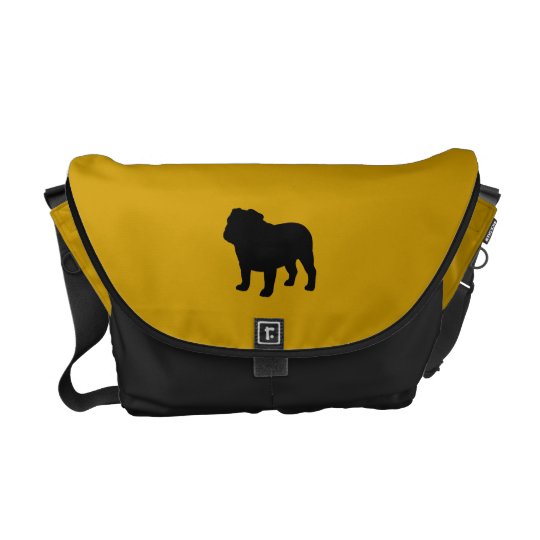 English Bulldog Silhouette with Custom Colors Messenger Bag