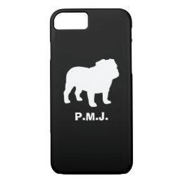 English Bulldog Silhouette with Custom Text iPhone 8/7 Case