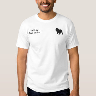 English Bulldog Silhouette with Personalized Text Embroidered T-Shirt