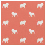 English Bulldog Silhouettes Pattern Dog Lover&#39;s Fabric