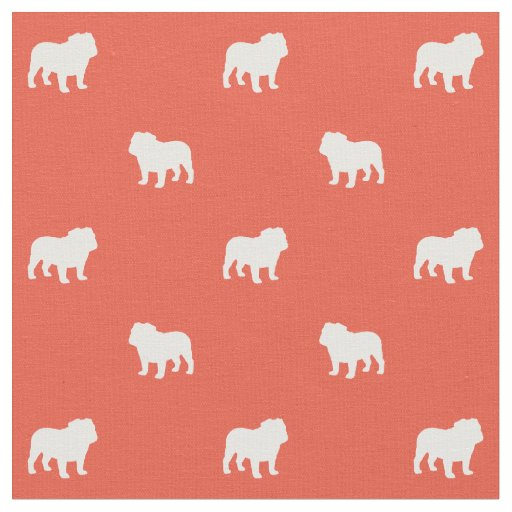 English Bulldog Silhouettes Pattern Dog Lover's Fabric