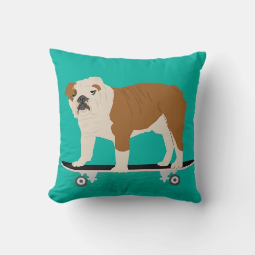 English Bulldog skateboard pillow