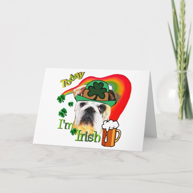 English Bulldog St Patricks Day Card (Front)