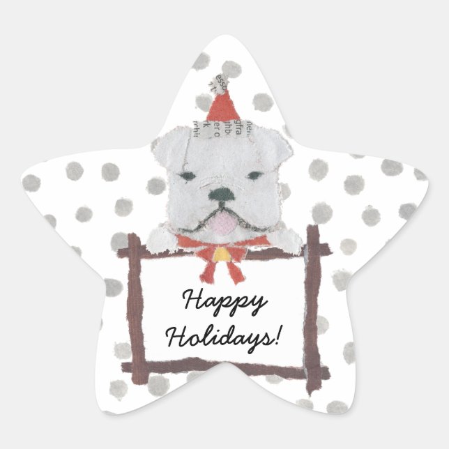 English, Bulldog Star Sticker (Front)