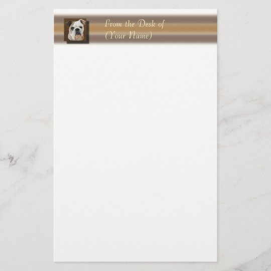 English Bulldog Stationary From the Desk of Stationery