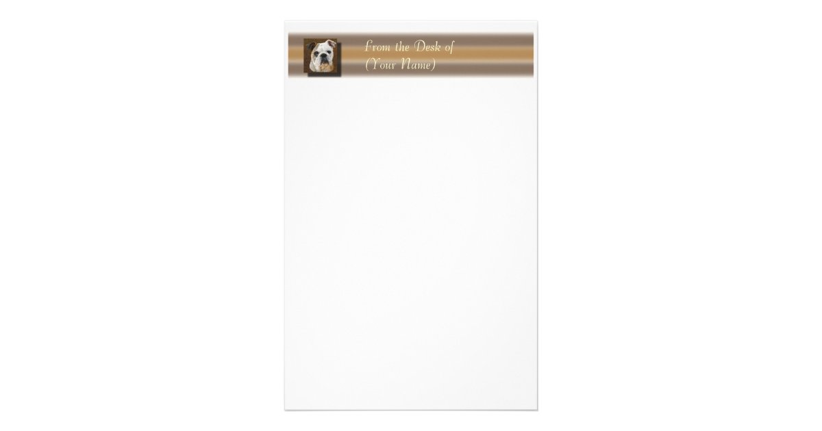 English Bulldog Stationary From the Desk of Stationery