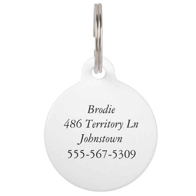 English bulldog tag (Back)