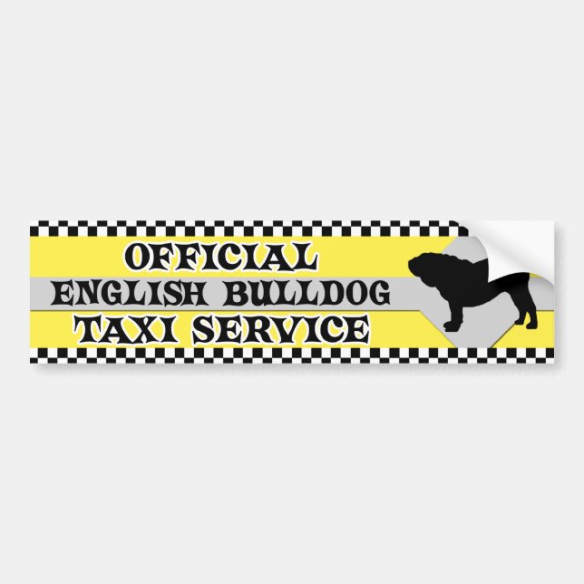 English Bulldog Taxi Service Bumper Sticker (Front)