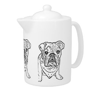 English bulldog teapot