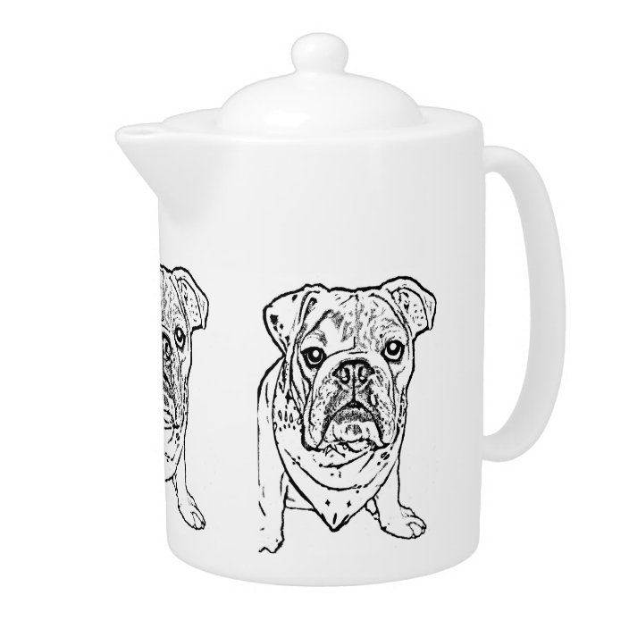 English bulldog teapot