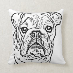 English bulldog throw pillow