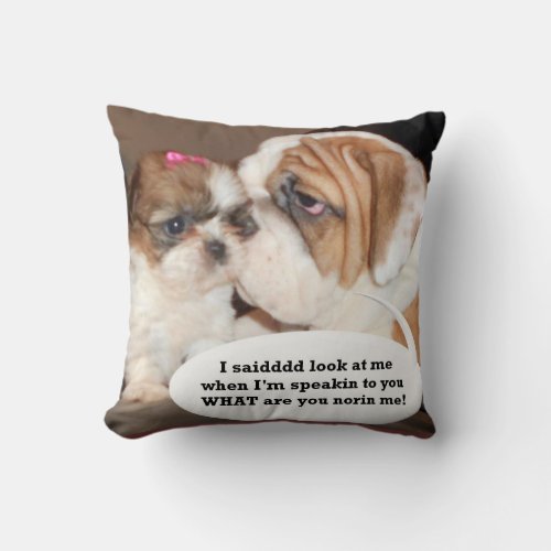 English Bulldog Throw Pillow