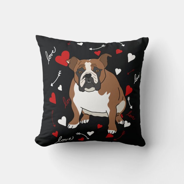 English Bulldog Throw Pillow (Front)