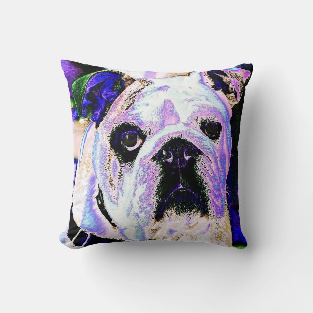 English Bulldog Throw Pillow (Front)