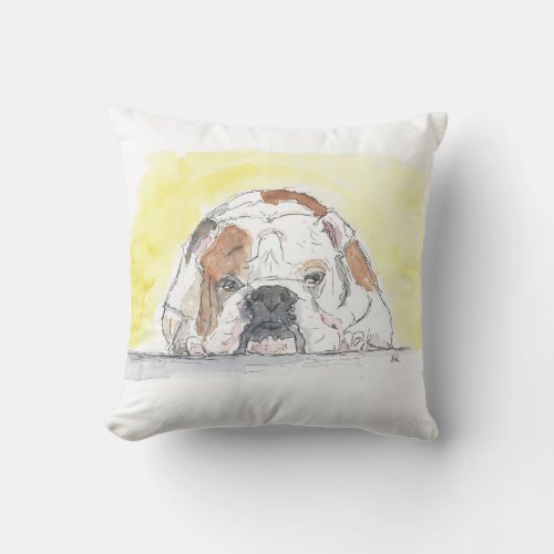 English Bulldog Throw Pillow