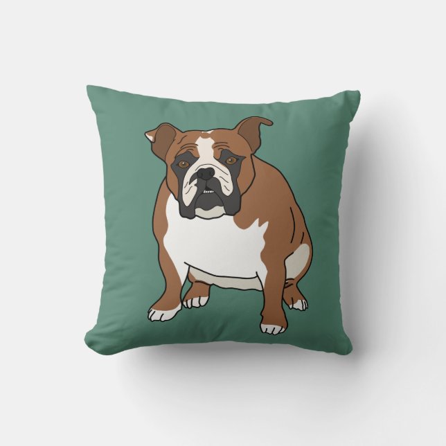 English Bulldog Throw Pillow (Front)
