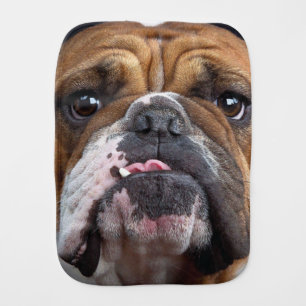 English Bulldog Throw Pillow Baby Burp Cloth