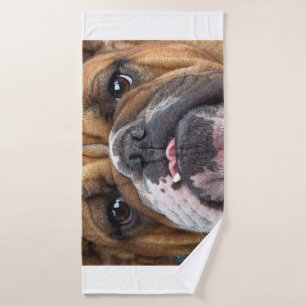 English Bulldog  Throw Pillow Bath Towel