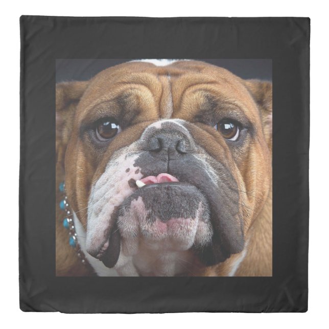 English Bulldog  Throw Pillow Duvet Cover (Front)