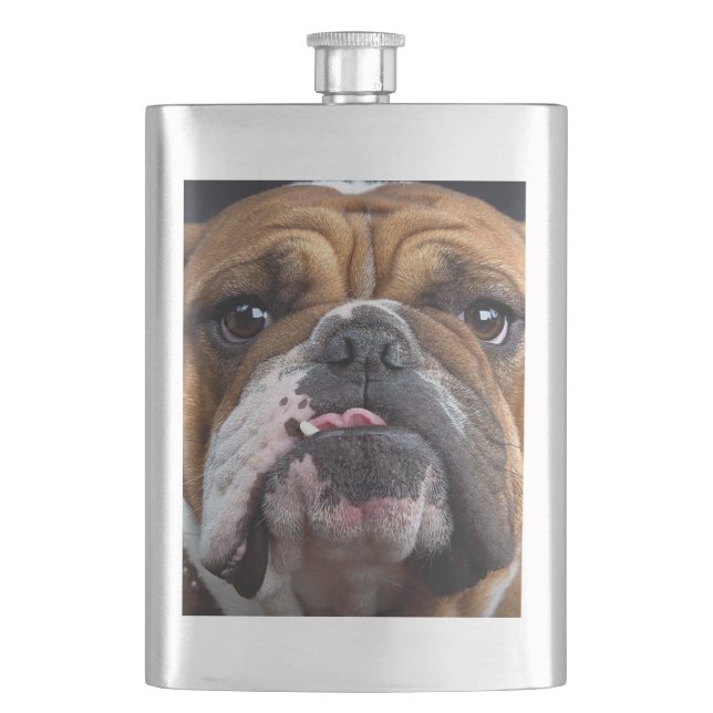 English Bulldog  Throw Pillow Flask (Front)