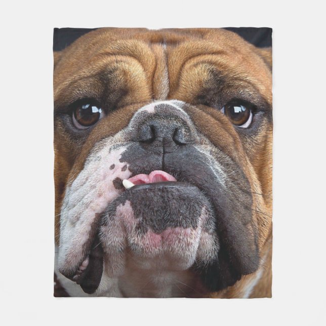 English Bulldog  Throw Pillow Fleece Blanket (Front)