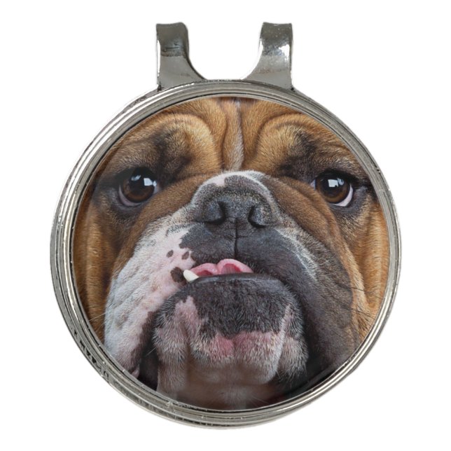 English Bulldog  Throw Pillow Golf Hat Clip (Front)